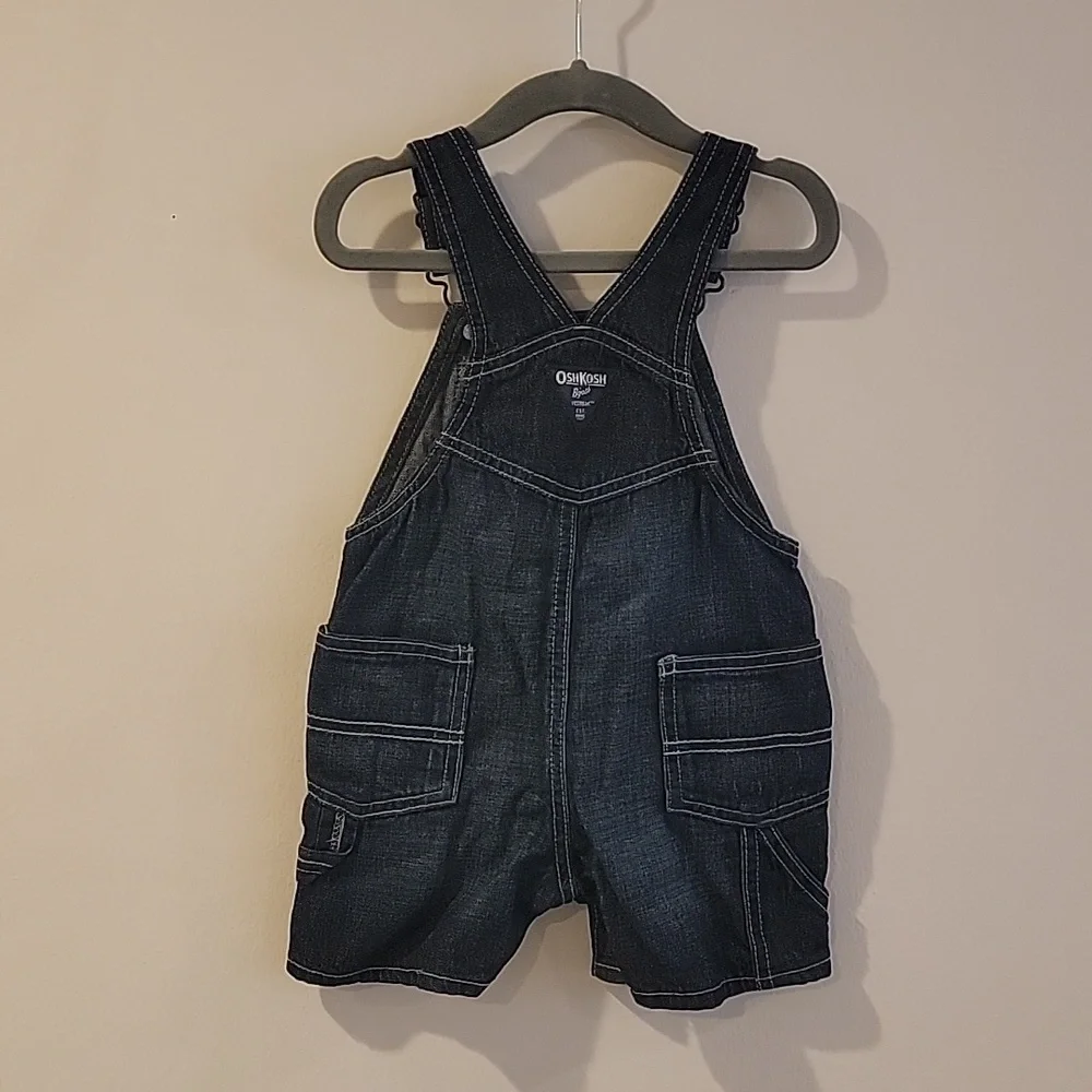 Oshkosh b'gosh 18 month denim chambray jeans overalls shorts painter pockets